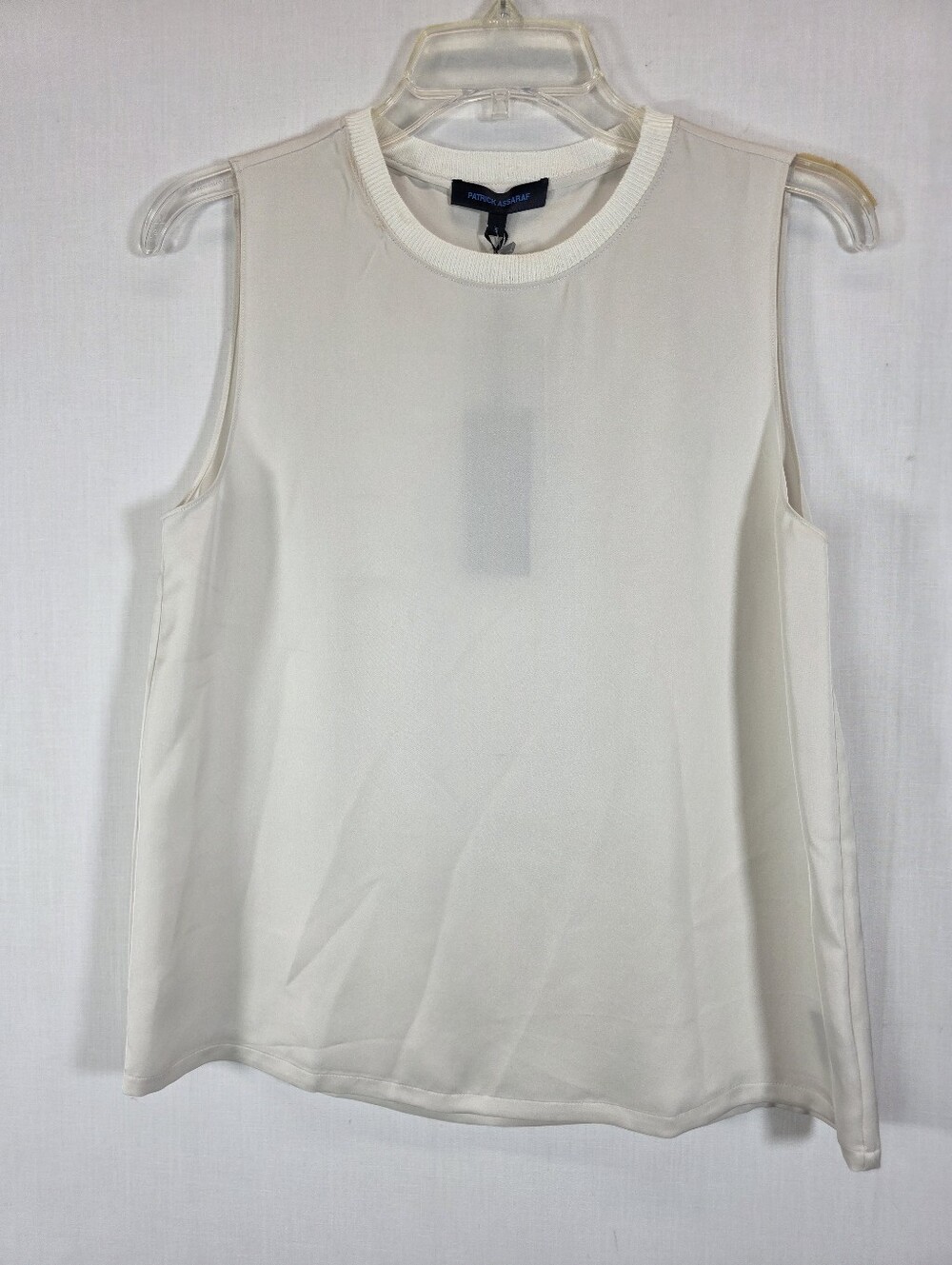 Patrick Assaraf NWT Silk Tank Top Ecru Beige Small Luxury Minimalist